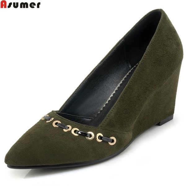 black red army green women pumps pointed toe ladies shoes shallow flock wedges high heels dress
black red army green women pumps pointed toe ladies shoes shallow flock wedges high heels dress