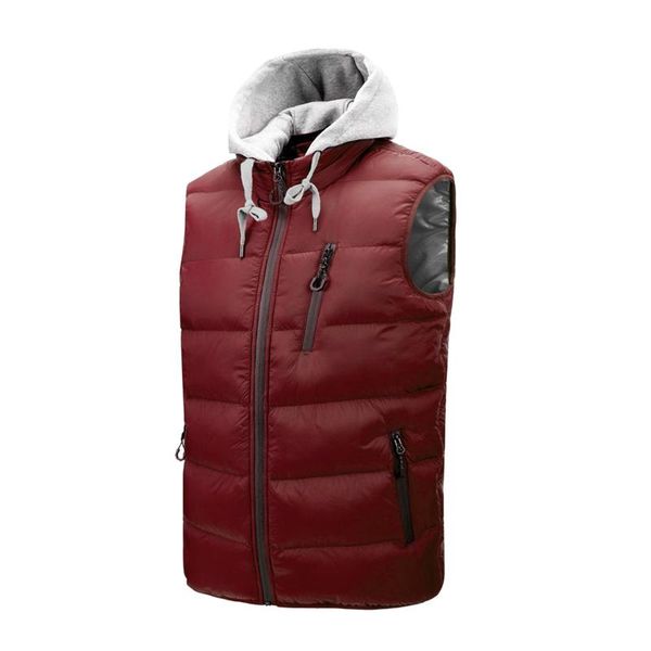 men's vests men vest casual warm waterproof sleeveless jacket autumn and winter hooded fashion, Black;white 
men's vests men vest casual warm waterproof sleeveless jacket autumn and winter hooded fashion, Black;white