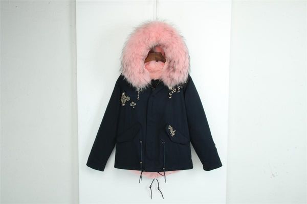 women's fur & faux fashion beaded navy parka with lining warm short overcoat women and men winter coat, Black
women's fur & faux fashion beaded navy parka with lining warm short overcoat women and men winter coat, Black