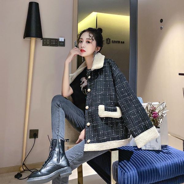 jacket women coat for autumn and winter loose woolen veste manteau femme women's wool & blends, Black
jacket women coat for autumn and winter loose woolen veste manteau femme women's wool & blends, Black