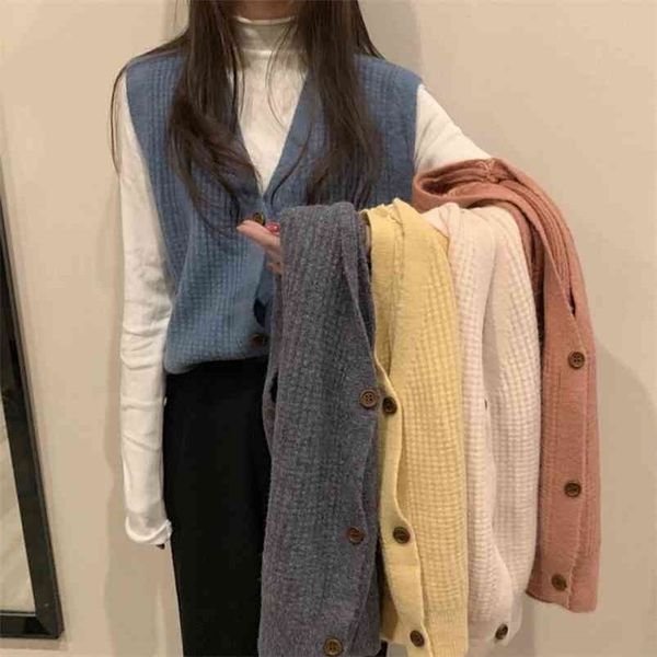 spring autumn women's sweater korean solid color v-neck sleeveless knit cardigan loose vest ll970 210507, White;black
spring autumn women's sweater korean solid color v-neck sleeveless knit cardigan loose vest ll970 210507, White;black