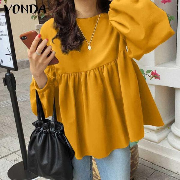 women's blouses & shirts summer women casual office ladies bohemian 2021 vonda female ol tunic vintage solid blouse, White
women's blouses & shirts summer women casual office ladies bohemian 2021 vonda female ol tunic vintage solid blouse, White