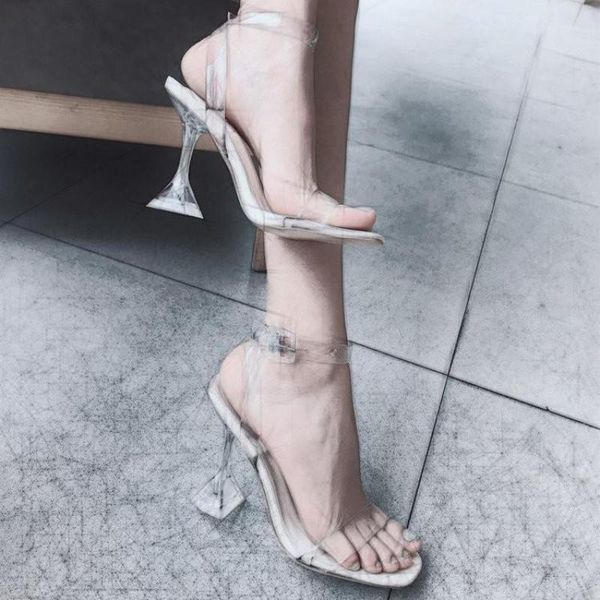 women sandals ankle strap perspex high heels pvc clear crystal concise classic buckle quality shoes open peep toe, Black
women sandals ankle strap perspex high heels pvc clear crystal concise classic buckle quality shoes open peep toe, Black