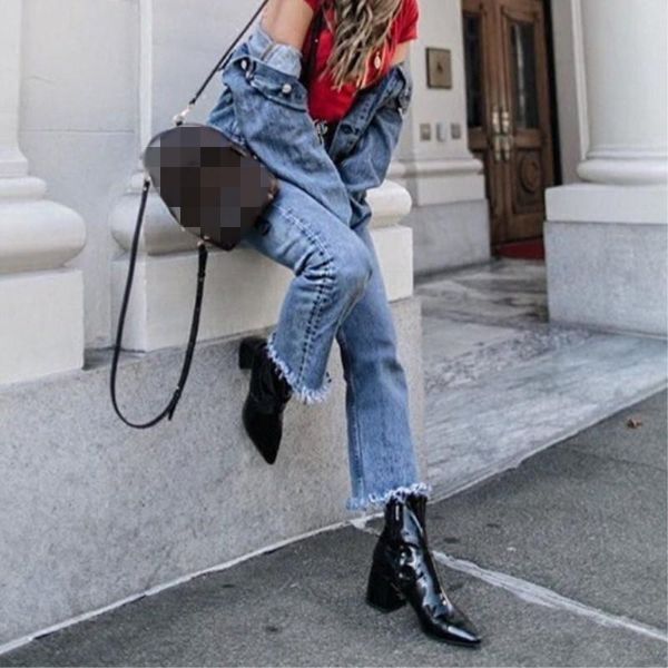 boots fashion british patent leather womens ankle streetwear thick heel pointed toe side zipper solid female skinny, Black
boots fashion british patent leather womens ankle streetwear thick heel pointed toe side zipper solid female skinny, Black