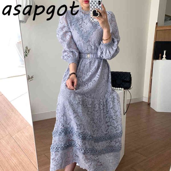asapgot chic korea temperament stand lace hook flower slim high waist blue big swing dress with belt pink gentle vestidos 210429, Black;gray
asapgot chic korea temperament stand lace hook flower slim high waist blue big swing dress with belt pink gentle vestidos 210429, Black;gray