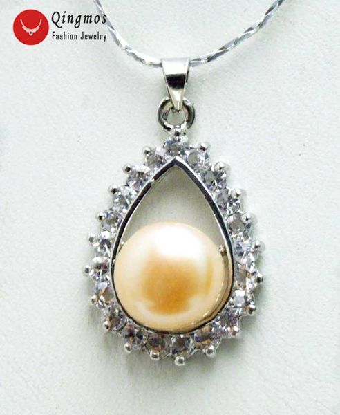 qingmos natural pearl chokers necklace for women with 10-11mm pink flat round drop pendant 17" silver plated chain-6134, Golden;silver
qingmos natural pearl chokers necklace for women with 10-11mm pink flat round drop pendant 17" silver plated chain-6134, Golden;silver