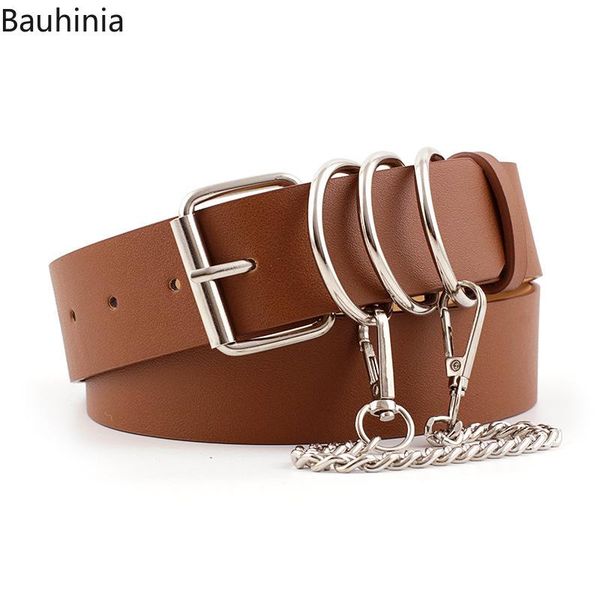 belts gothic faux leather belt lady silver pin metal chain ring waist strap street dance decorate for women jeans black 2021, Black;brown 
belts gothic faux leather belt lady silver pin metal chain ring waist strap street dance decorate for women jeans black 2021, Black;brown