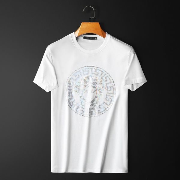 2021 summer new simple mens t shirt european style cotton printed short sleeve tshirt trend, White;black
2021 summer new simple mens t shirt european style cotton printed short sleeve tshirt trend, White;black