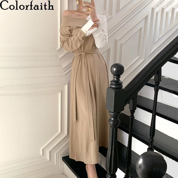 colorfaith new 2021 womens autumn winter dresses vintage one shoulder patchwork lace up korean elegant lady long dresses dr1502, Black;gray
colorfaith new 2021 womens autumn winter dresses vintage one shoulder patchwork lace up korean elegant lady long dresses dr1502, Black;gray