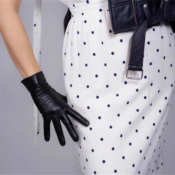 five fingers gloves fashion real leather 25cm short goatskin black female models thin lining hs-s00193, Blue;gray
five fingers gloves fashion real leather 25cm short goatskin black female models thin lining hs-s00193, Blue;gray