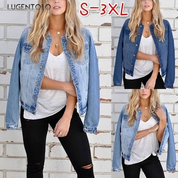 women's jackets lugentolo denim jacket women slim spring long sleeve single-breasted casual female lapel pocket vintage fashion, Black;brown
women's jackets lugentolo denim jacket women slim spring long sleeve single-breasted casual female lapel pocket vintage fashion, Black;brown