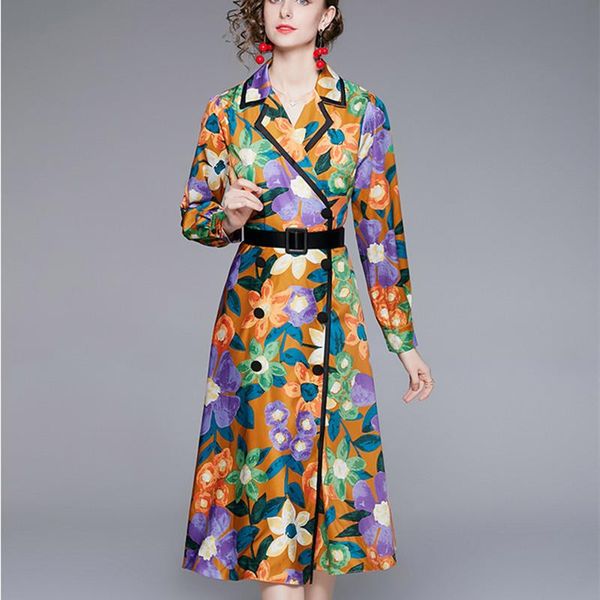 women's trench coats runway designer vintage long coat sleeve painted print double breasted overcoat autumn winter outwear, Tan;black
women's trench coats runway designer vintage long coat sleeve painted print double breasted overcoat autumn winter outwear, Tan;black