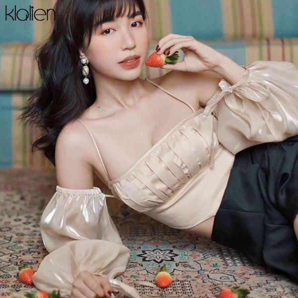 t shirt fashion elegant bandage puff sleeve slash neck women summer 2021 new casual street slim female t shirt, White
t shirt fashion elegant bandage puff sleeve slash neck women summer 2021 new casual street slim female t shirt, White