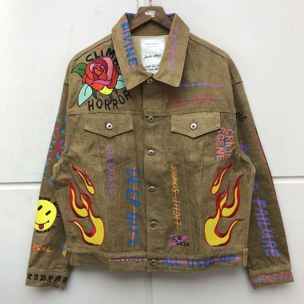 men's jackets 2021ss readymade denim jacket men women 1:1 quality flame embroidery retro wash coats clothing, Black;brown
men's jackets 2021ss readymade denim jacket men women 1:1 quality flame embroidery retro wash coats clothing, Black;brown