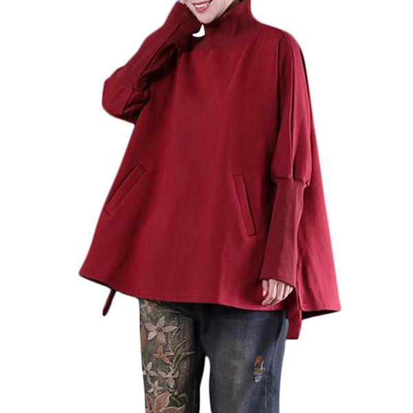 women's hoodies & sweatshirts women solid turtleneck long sleeve warm korean style pockets loose plus size hoody black/burgundy
women's hoodies & sweatshirts women solid turtleneck long sleeve warm korean style pockets loose plus size hoody black/burgundy
