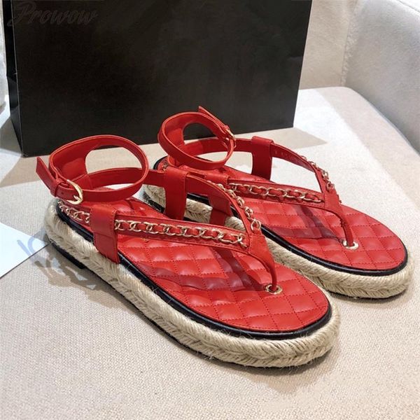 sandals prowow women espadrilles woman ankle strap flats slippers chain designer shoes, Black
sandals prowow women espadrilles woman ankle strap flats slippers chain designer shoes, Black