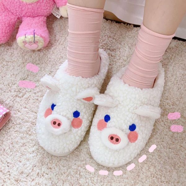 women winter cotton slippers cute pig home warm plush shoes ladies open toe indoor flip flops couple fluffy comfortable slides, Black
women winter cotton slippers cute pig home warm plush shoes ladies open toe indoor flip flops couple fluffy comfortable slides, Black