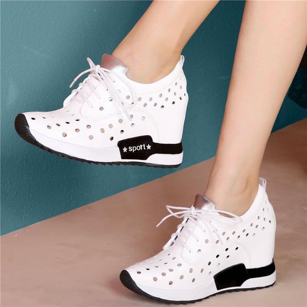 women lace up genuine leather wedges high heel sport gladiator sandals female breathable fashion sneakers summer trainers, Black
women lace up genuine leather wedges high heel sport gladiator sandals female breathable fashion sneakers summer trainers, Black