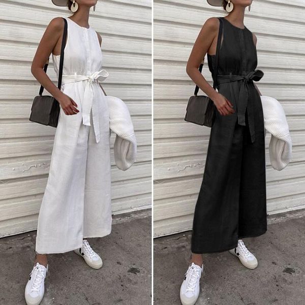 women's jumpsuits & rompers summer casual loose cotton linen celmia women vintage sleeveless long solid wide leg 5xl laysuits 7, Black;white
women's jumpsuits & rompers summer casual loose cotton linen celmia women vintage sleeveless long solid wide leg 5xl laysuits 7, Black;white