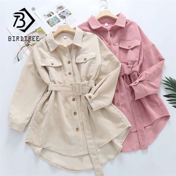 spring women solid corduroy batwing sleeve vintage shirt jacket with belt turn-down collar long outwear female casual 210928, Black;brown
spring women solid corduroy batwing sleeve vintage shirt jacket with belt turn-down collar long outwear female casual 210928, Black;brown