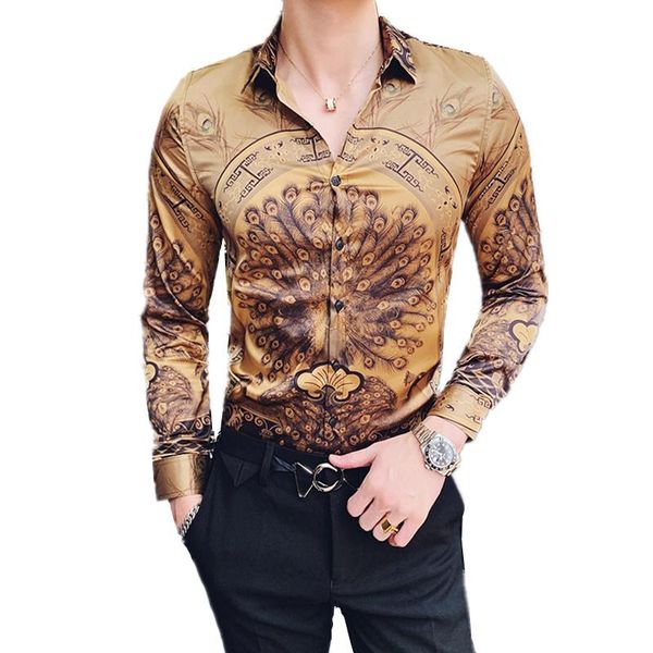 men baroque flower printed shirts designers camisa social club night bar slim fit camiseta thin long sleeve blouses men's casual, White;black
men baroque flower printed shirts designers camisa social club night bar slim fit camiseta thin long sleeve blouses men's casual, White;black