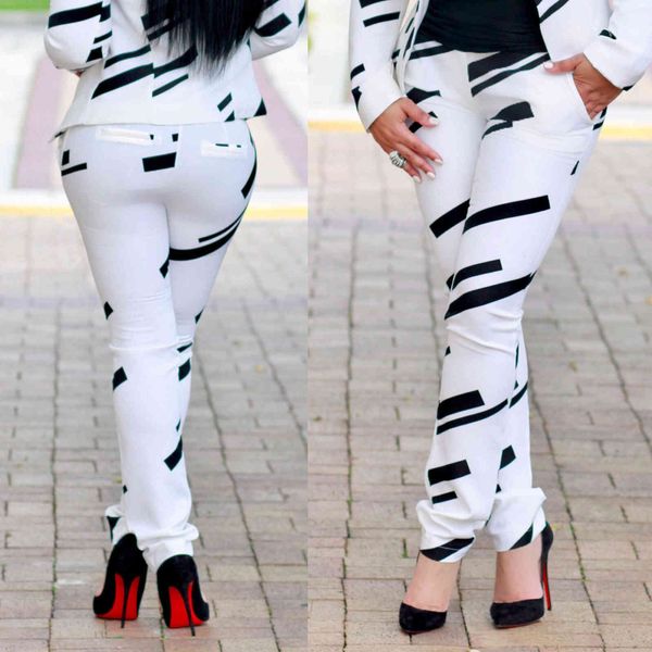 spring autumn black white stripes women suits long sleeves v neck blazer coat and pants fashion office lady outfits
spring autumn black white stripes women suits long sleeves v neck blazer coat and pants fashion office lady outfits