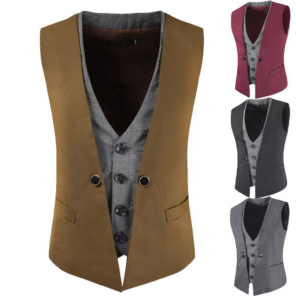fashion vest 2021 autumn men's fake two piece plaid color matching slim waistcoat large v-neck, Black;white
fashion vest 2021 autumn men's fake two piece plaid color matching slim waistcoat large v-neck, Black;white