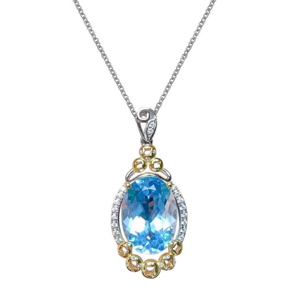pendant necklaces luxury blue oval cubic zirconia money design necklace fashion two color jewelry for women wedding party, Silver
pendant necklaces luxury blue oval cubic zirconia money design necklace fashion two color jewelry for women wedding party, Silver
