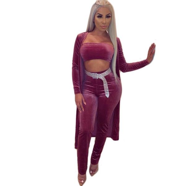 women's two piece pants women strapless velvet 3 sets solid autumn long sleeve cardigan crop bodycon club outfits, White
women's two piece pants women strapless velvet 3 sets solid autumn long sleeve cardigan crop bodycon club outfits, White