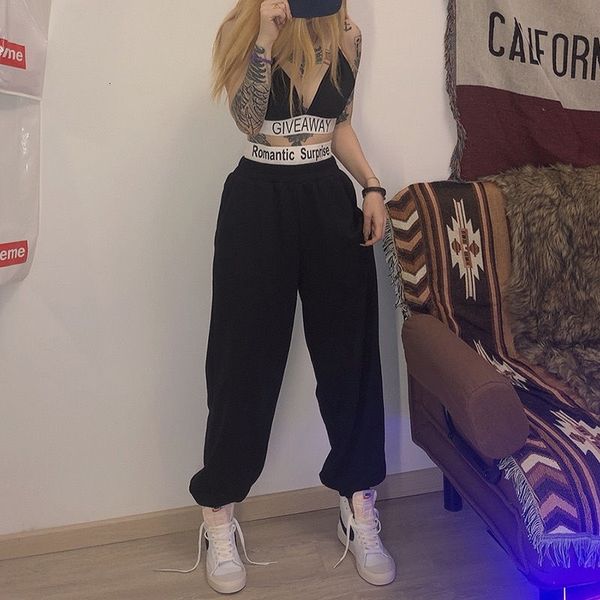 women's jeans cool harajuku streetwear loose ankle banded pants black high waist lettered ribbon casual sports jazz sweatpants qjy, Blue
women's jeans cool harajuku streetwear loose ankle banded pants black high waist lettered ribbon casual sports jazz sweatpants qjy, Blue