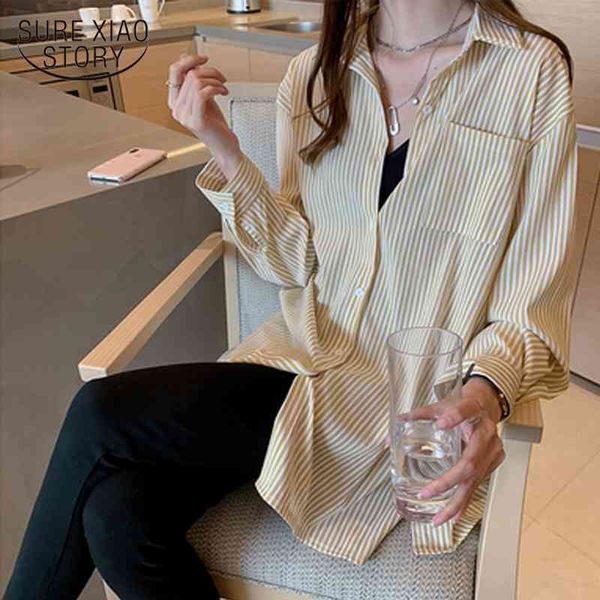 hong kong style retro stripe shirt women loose blouse yellow black lattice shirts plus size blouses vintage blusas 7937 50 210417, White
hong kong style retro stripe shirt women loose blouse yellow black lattice shirts plus size blouses vintage blusas 7937 50 210417, White