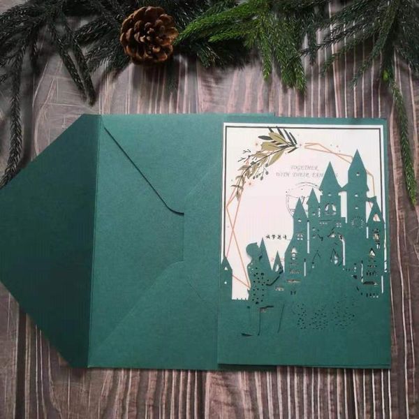 greeting cards emerald green laser cut castle wedding invitation for bridal shower engagement rustic
greeting cards emerald green laser cut castle wedding invitation for bridal shower engagement rustic