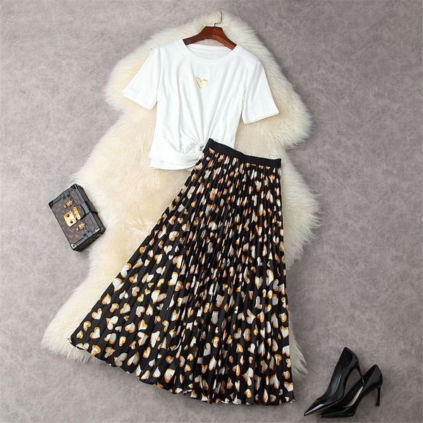 two piece dress mode summer designers women's clothes short sleeve t shirt and print skirt plied 2 piece casual suit lady outfits hbso, White
two piece dress mode summer designers women's clothes short sleeve t shirt and print skirt plied 2 piece casual suit lady outfits hbso, White