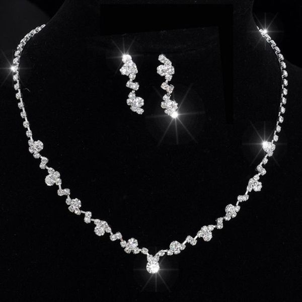 earrings & necklace european and american bridal jewelry full rhinestone welding temperament diamonds simple set earring, Silver
earrings & necklace european and american bridal jewelry full rhinestone welding temperament diamonds simple set earring, Silver