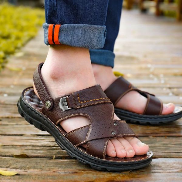 sandals men leather 2021 summer classic shoes slippers soft roman comfortable walking footwear, Black
sandals men leather 2021 summer classic shoes slippers soft roman comfortable walking footwear, Black