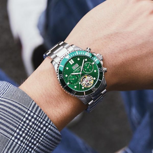 wristwatches carnival sport watch automatic men stainless steel calendar sapphire luminous waterproof tourbillon mechanical watches, Slivery;brown
wristwatches carnival sport watch automatic men stainless steel calendar sapphire luminous waterproof tourbillon mechanical watches, Slivery;brown