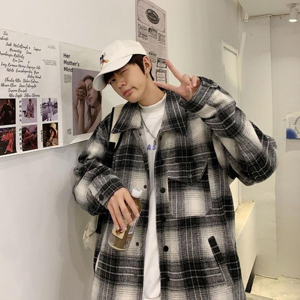 men's casual shirts inxyz 2021 autumn winter thick quilted shirt loose large size plaid jacket women korean japanese warm cardigan, White;black
men's casual shirts inxyz 2021 autumn winter thick quilted shirt loose large size plaid jacket women korean japanese warm cardigan, White;black