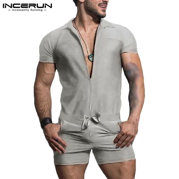 men's shorts men rompers solid color zipper lapel short sleeve drawstring casual jumpsuit streetwear summer 2021 workout overalls incer, White;black
men's shorts men rompers solid color zipper lapel short sleeve drawstring casual jumpsuit streetwear summer 2021 workout overalls incer, White;black