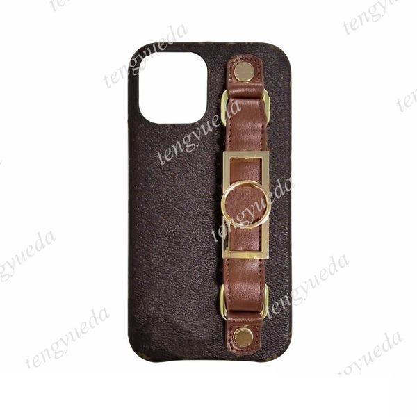 Fashion Designer Pattern Phone Cases for iPhone 16 16pro 15 15pro 14 14pro 13 13pro 12 12pro 11 pro max Leather Monogram Wristband Luxury Cellphone Cover
