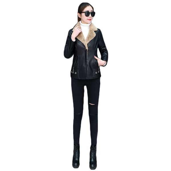 leather jacket women autumn winter korean fashion short slim plus gray khaki wool warmth faux leather coats feminina lr869 210531, Black
leather jacket women autumn winter korean fashion short slim plus gray khaki wool warmth faux leather coats feminina lr869 210531, Black