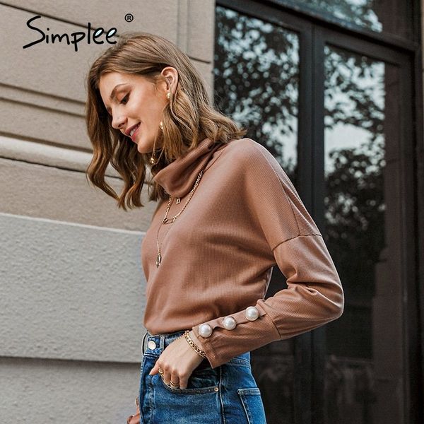 women solid color sweatshirt autumn winter turtleneck long sleeve pullovers female fashion button jumpers 210414, Black
women solid color sweatshirt autumn winter turtleneck long sleeve pullovers female fashion button jumpers 210414, Black