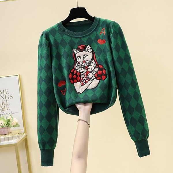 women's sweaters autumn winter cartoon cat embroidery knitted women pullovers long sleeve sweater slim pull femme jumpers sueter mujer, White;black
women's sweaters autumn winter cartoon cat embroidery knitted women pullovers long sleeve sweater slim pull femme jumpers sueter mujer, White;black