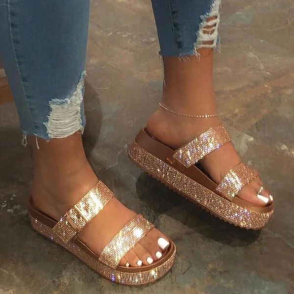 shoes for woman classics summer thick bottom ladies flat sandals basic diamonds shiny crystal breathable female slipper slippers, Black
shoes for woman classics summer thick bottom ladies flat sandals basic diamonds shiny crystal breathable female slipper slippers, Black