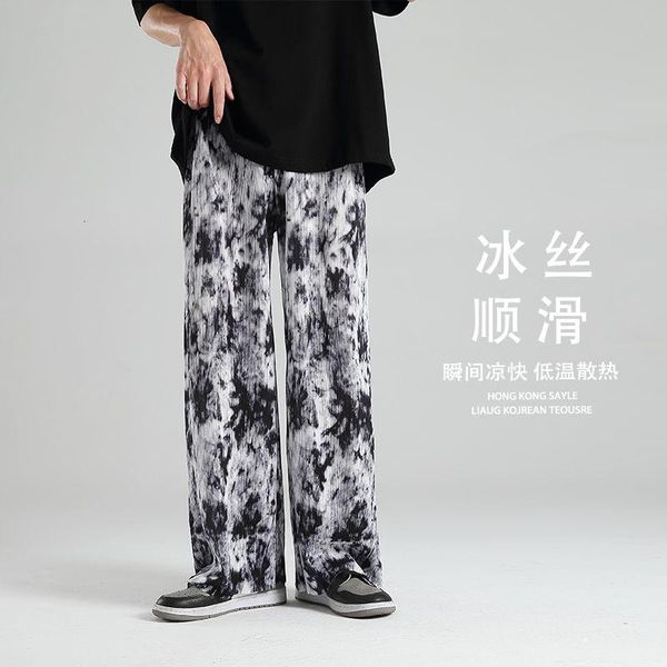 men's pants tie-dye casual men korean fashion loose straight-leg streetwear wide-leg ice silk, Black
men's pants tie-dye casual men korean fashion loose straight-leg streetwear wide-leg ice silk, Black