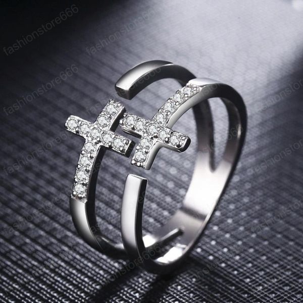 double jesus cross ring band finger diamond open adjustable cuff hollow stacking rings chunky women couple loop fashion jewelry gift, Silver
double jesus cross ring band finger diamond open adjustable cuff hollow stacking rings chunky women couple loop fashion jewelry gift, Silver