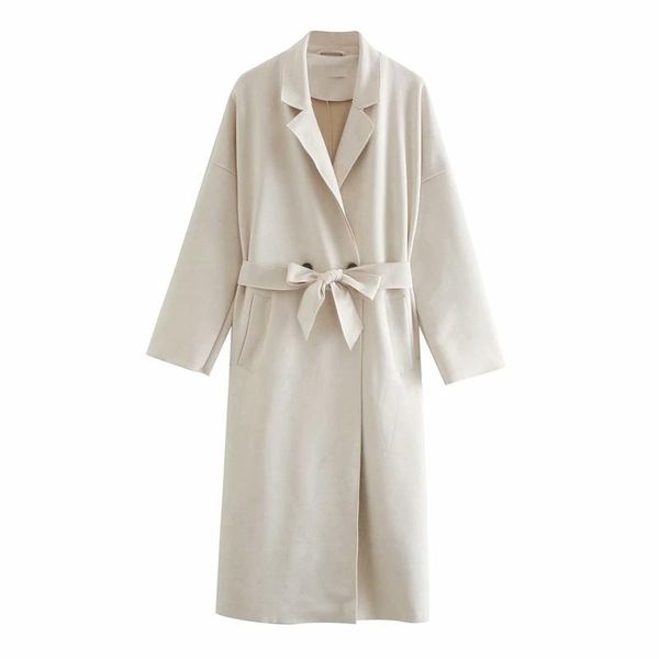 women's trench coats women 2022 fashion with belt faux suede coat vintage long sleeve side pockets female outerwear streetwear, Tan;black
women's trench coats women 2022 fashion with belt faux suede coat vintage long sleeve side pockets female outerwear streetwear, Tan;black