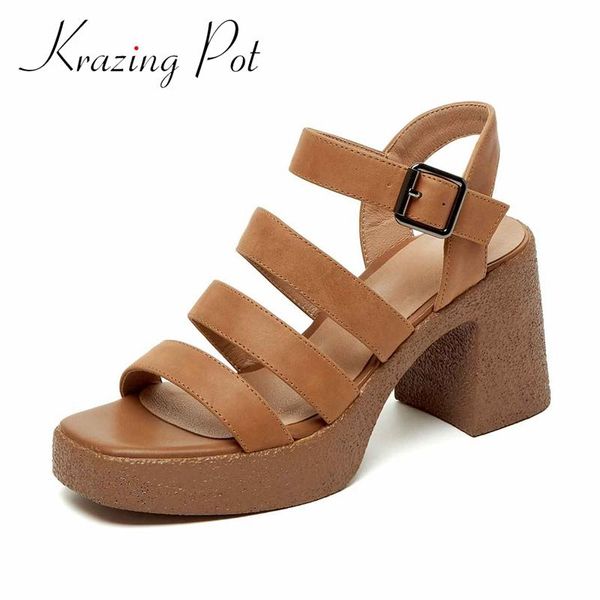 krazing pot genuine leather square toe sling back platform high heels vintage non-slip gladiator buckle straps women sandals l51 dress shoes, Black
krazing pot genuine leather square toe sling back platform high heels vintage non-slip gladiator buckle straps women sandals l51 dress shoes, Black