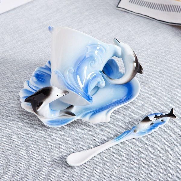 mugs creative 3d mug dolphins porcelain colored enamel coffee cups gift milk cup animal with saucer and spoon 160ml
mugs creative 3d mug dolphins porcelain colored enamel coffee cups gift milk cup animal with saucer and spoon 160ml