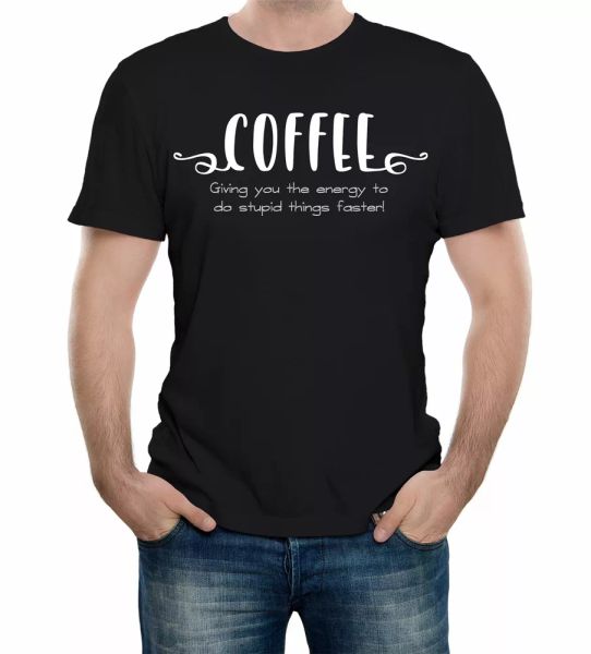 mens coffee, giving you the energy to do stupid things faster t-shirt gift, White;black
mens coffee, giving you the energy to do stupid things faster t-shirt gift, White;black