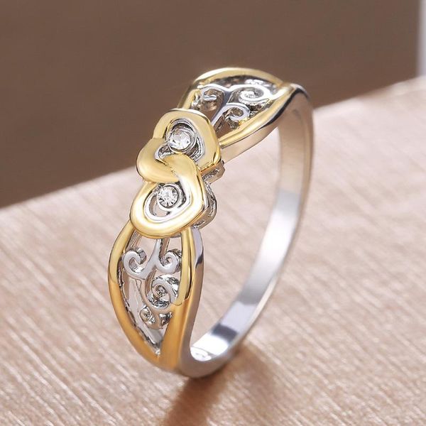 wedding rings simple glossy two-color love women's ring anniversary gift jewelry exquisite fashion golden double heart for women, Slivery;golden
wedding rings simple glossy two-color love women's ring anniversary gift jewelry exquisite fashion golden double heart for women, Slivery;golden